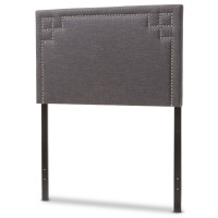 Baxton Studio BBT6575-Dark Grey-Twin HB Geneva Upholstered Twin Size Headboard